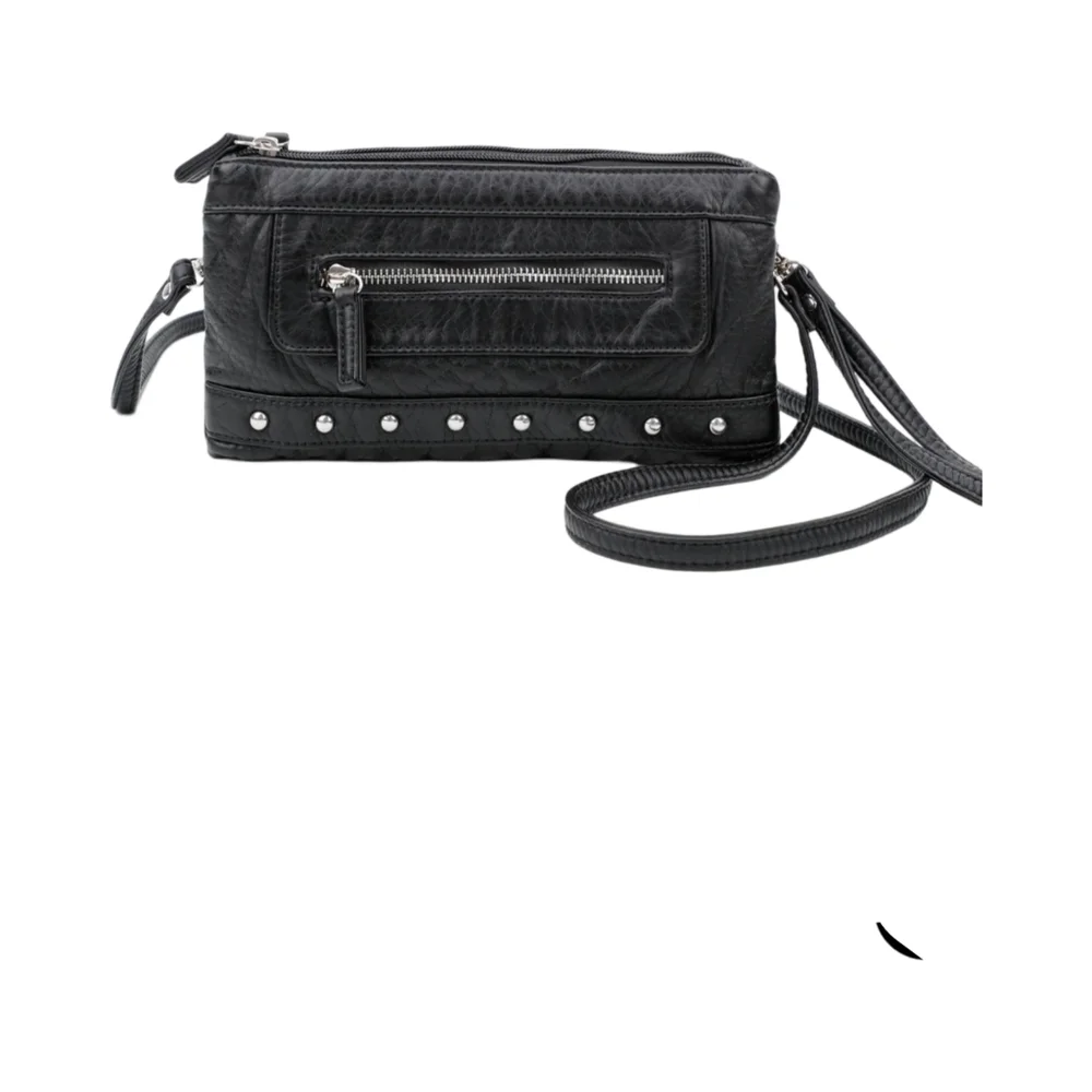 New Ampere Creations Vegan Leather Wristlet with dust bag in black